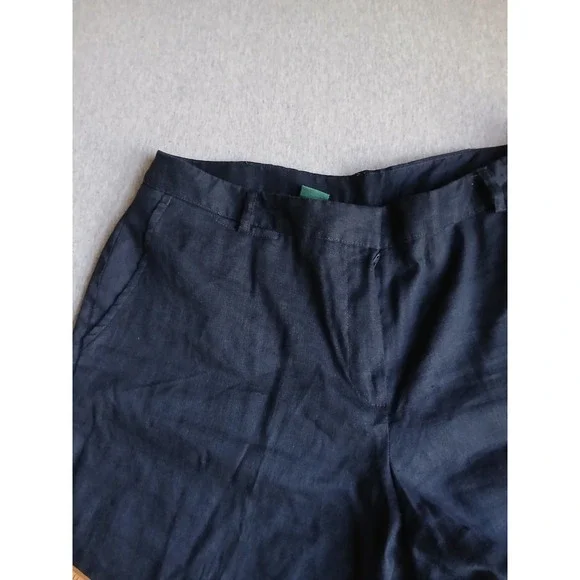 Lauren Ralph Lauren Pants 14 P Linen Trouser Navy Office Work Career Corp VTG - Picture 6 of 11